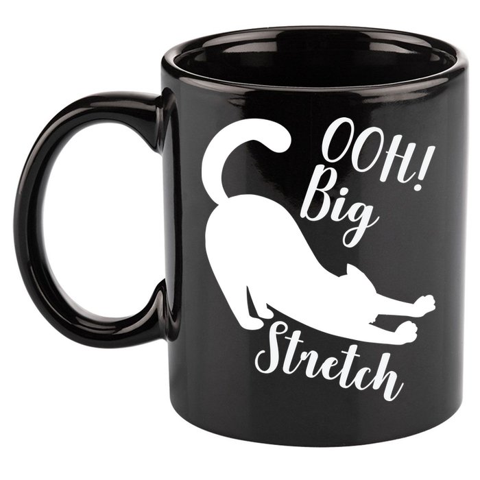 Big Stretch Funny Cat Lover 11oz C Handle Ceramic Mug