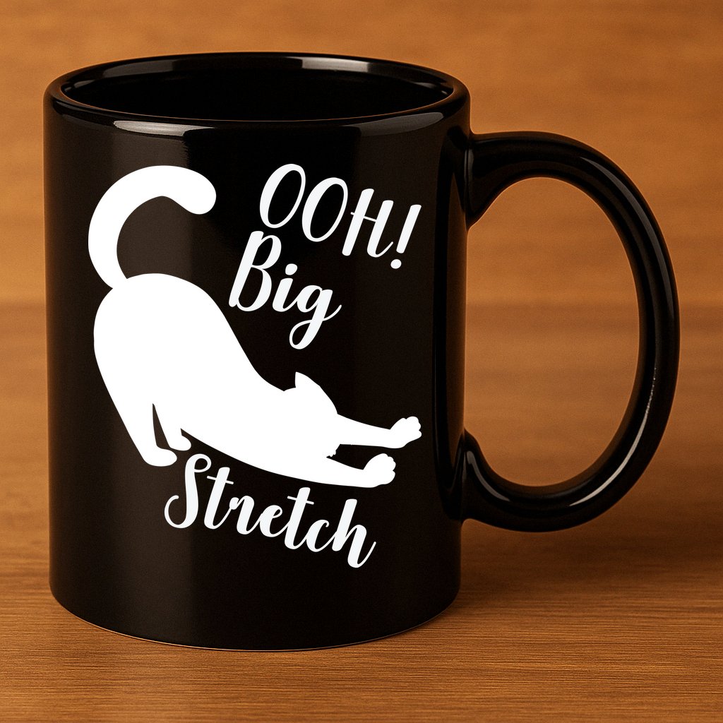 Big Stretch Funny Cat Lover 11oz C Handle Ceramic Mug