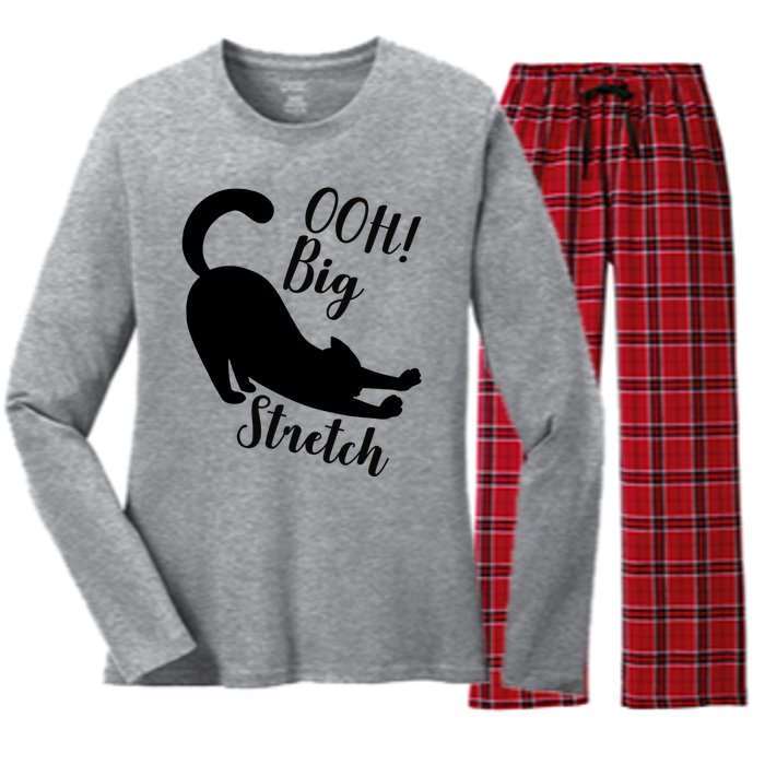 Big Stretch Funny Cat Lover Women's Long Sleeve Flannel Pajama Set 