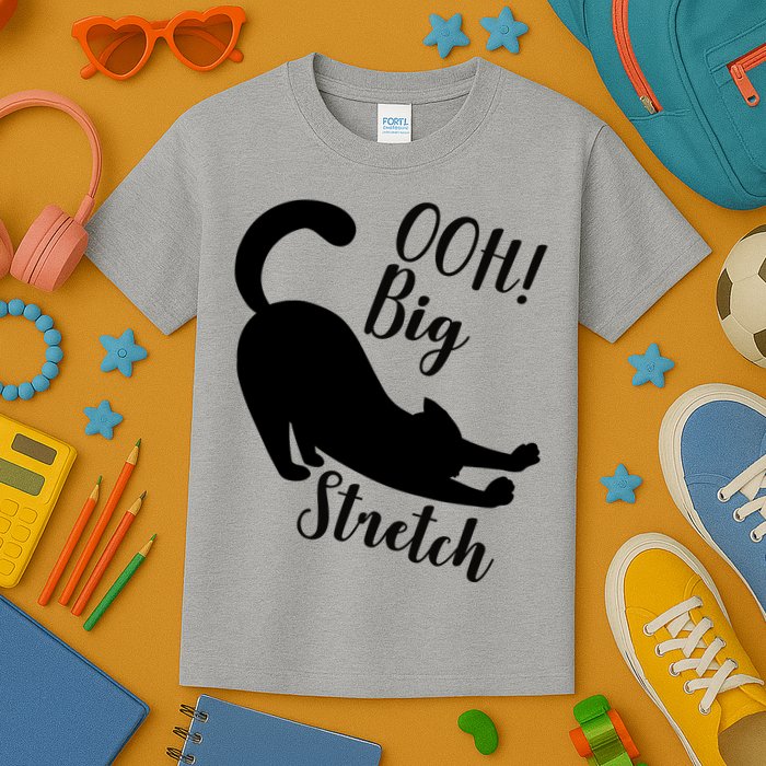 Big Stretch Funny Cat Lover Kids T-Shirt