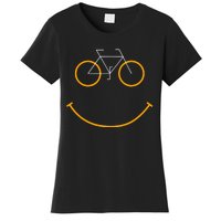 Bike Smiling Face, Funny MTB Cycling Women's T-Shirt