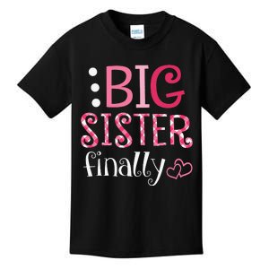 Big Sister Finally Pregnancy Announcement Kids T-Shirt