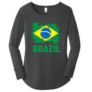 Brazil Soccer Football Brazilian Flag Women's Perfect Tri Tunic Long Sleeve Shirt