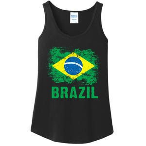 Brazil Soccer Football Brazilian Flag Ladies Essential Tank