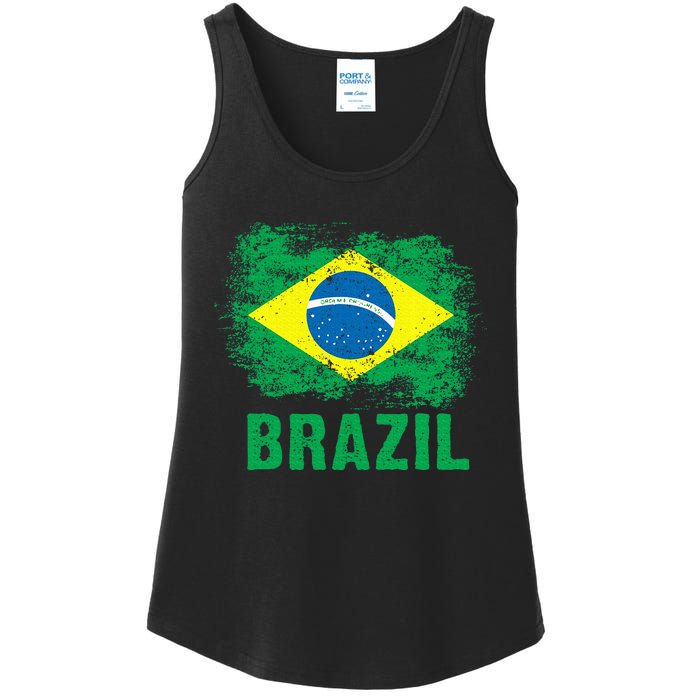 Brazil Soccer Football Brazilian Flag Ladies Essential Tank