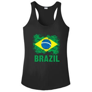 Brazil Soccer Football Brazilian Flag Ladies PosiCharge Competitor Racerback Tank