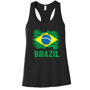 Brazil Soccer Football Brazilian Flag Women's Racerback Tank