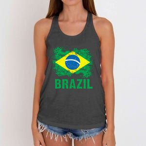 Brazil Soccer Football Brazilian Flag Women's Knotted Racerback Tank