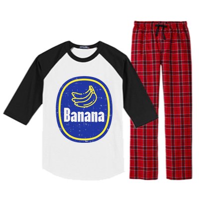 Banana Sticker Funny Fruit Lazy DIY Easy Halloween Costume Raglan Sleeve Pajama Set