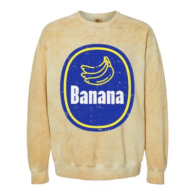 Banana Sticker Funny Fruit Lazy DIY Easy Halloween Costume Colorblast Crewneck Sweatshirt