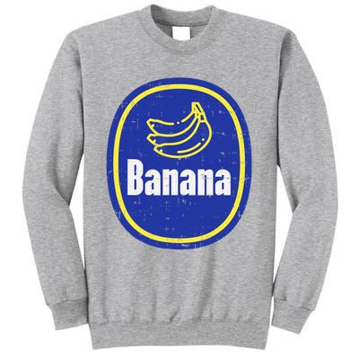 Banana Sticker Funny Fruit Lazy DIY Easy Halloween Costume Tall Sweatshirt