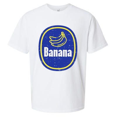 Banana Sticker Funny Fruit Lazy DIY Easy Halloween Costume Sueded Cloud Jersey T-Shirt