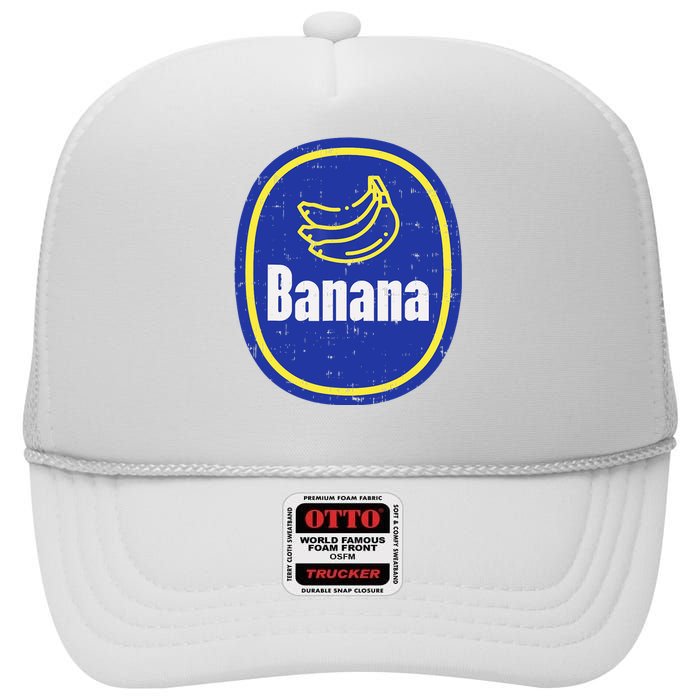 Banana Sticker Funny Fruit Lazy DIY Easy Halloween Costume High Crown Mesh Back Trucker Hat