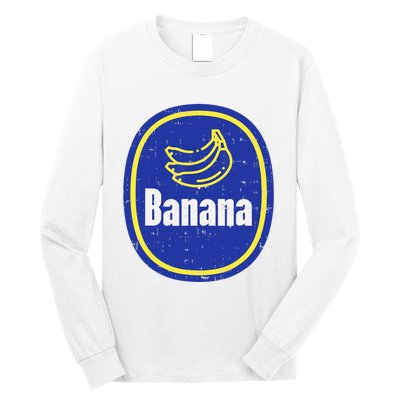 Banana Sticker Funny Fruit Lazy DIY Easy Halloween Costume Long Sleeve Shirt