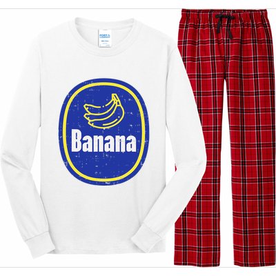 Banana Sticker Funny Fruit Lazy DIY Easy Halloween Costume Long Sleeve Pajama Set