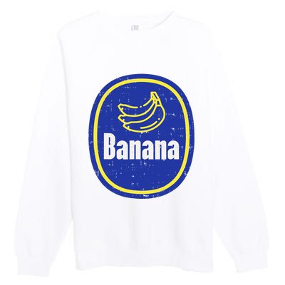 Banana Sticker Funny Fruit Lazy DIY Easy Halloween Costume Premium Crewneck Sweatshirt