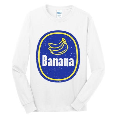 Banana Sticker Funny Fruit Lazy DIY Easy Halloween Costume Tall Long Sleeve T-Shirt