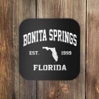 Bonita Springs Florida FL Vintage State Athletic Style Coaster