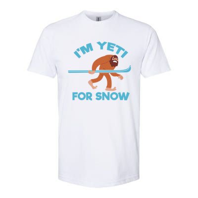 Bigfoot Skiing Funny Im Yeti For Snow Gift Softstyle® CVC T-Shirt