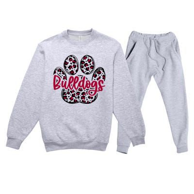 Bulldog School Football Team Mascot Spirit Game Day Premium Crewneck Sweatsuit Set