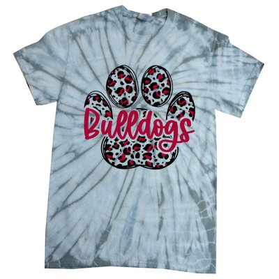 Bulldog School Football Team Mascot Spirit Game Day Tie-Dye T-Shirt