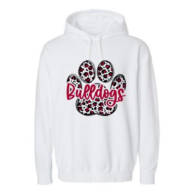 Bulldog School Football Team Mascot Spirit Game Day Garment-Dyed Fleece Hoodie