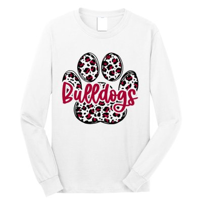 Bulldog School Football Team Mascot Spirit Game Day Long Sleeve Shirt