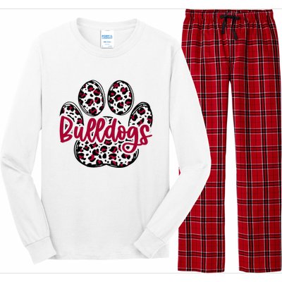 Bulldog School Football Team Mascot Spirit Game Day Long Sleeve Pajama Set