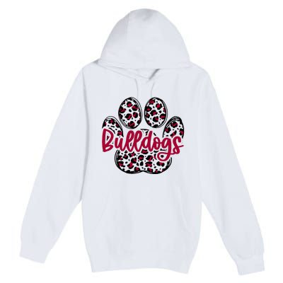 Bulldog School Football Team Mascot Spirit Game Day Premium Pullover Hoodie