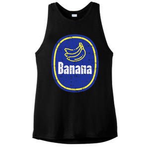 Banana Sticker Funny Fruit Lazy Diy Easy Halloween Costume Ladies PosiCharge Tri-Blend Wicking Tank