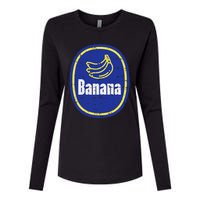 Banana Sticker Funny Fruit Lazy Diy Easy Halloween Costume Womens Cotton Relaxed Long Sleeve T-Shirt