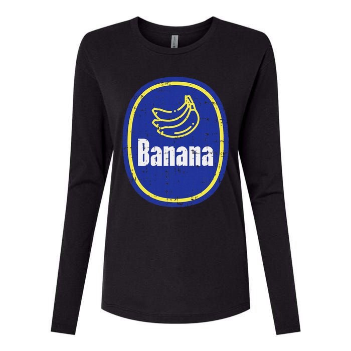 Banana Sticker Funny Fruit Lazy Diy Easy Halloween Costume Womens Cotton Relaxed Long Sleeve T-Shirt