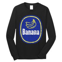 Banana Sticker Funny Fruit Lazy Diy Easy Halloween Costume Long Sleeve Shirt