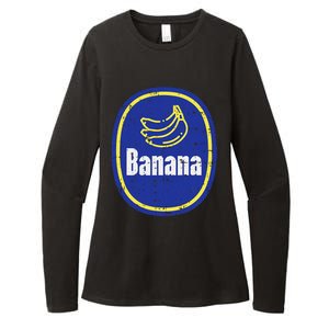 Banana Sticker Funny Fruit Lazy Diy Easy Halloween Costume Womens CVC Long Sleeve Shirt