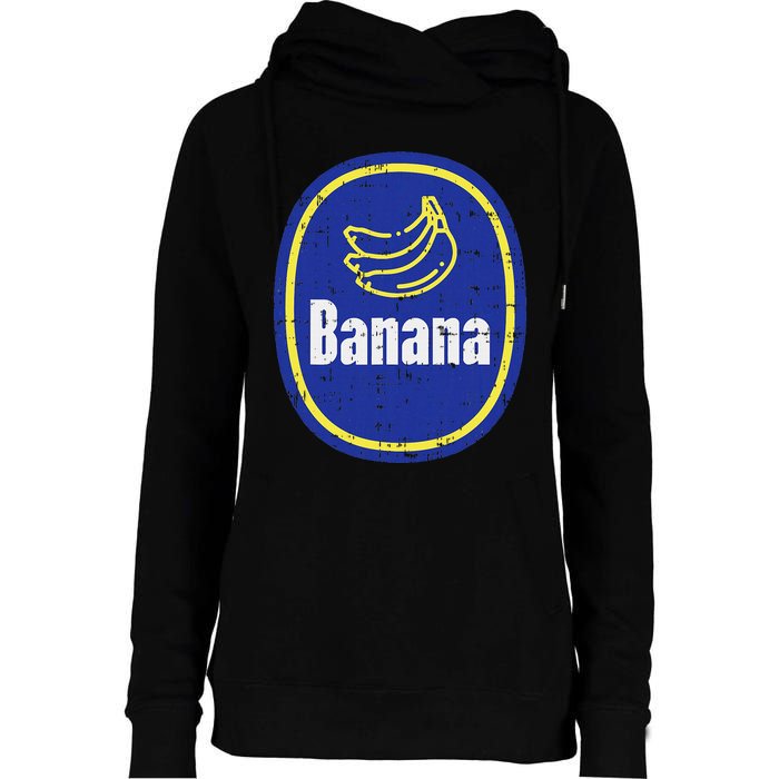 Banana Sticker Funny Fruit Lazy Diy Easy Halloween Costume Womens Funnel Neck Pullover Hood