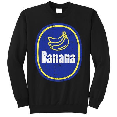 Banana Sticker Funny Fruit Lazy Diy Easy Halloween Costume Tall Sweatshirt