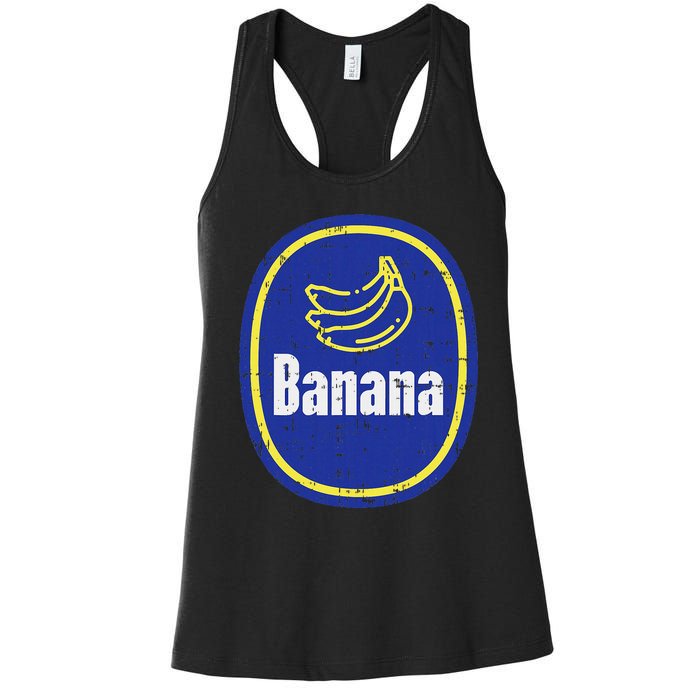 Banana Sticker Funny Fruit Lazy Diy Easy Halloween Costume Women's Racerback Tank