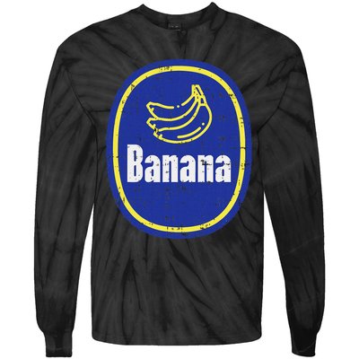 Banana Sticker Funny Fruit Lazy Diy Easy Halloween Costume Tie-Dye Long Sleeve Shirt