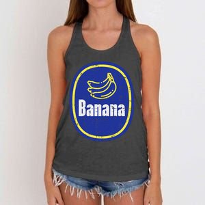 Banana Sticker Funny Fruit Lazy Diy Easy Halloween Costume Women's Knotted Racerback Tank