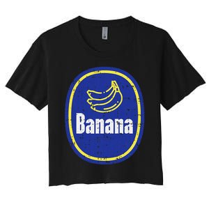 Banana Sticker Funny Fruit Lazy Diy Easy Halloween Costume Women's Crop Top Tee