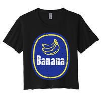 Banana Sticker Funny Fruit Lazy Diy Easy Halloween Costume Women's Crop Top Tee