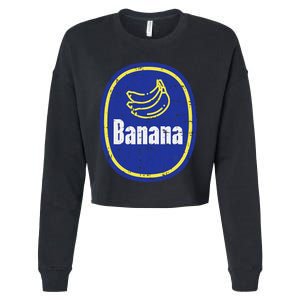 Banana Sticker Funny Fruit Lazy Diy Easy Halloween Costume Cropped Pullover Crew