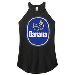 Banana Sticker Funny Fruit Lazy Diy Easy Halloween Costume Women's Perfect Tri Rocker Tank