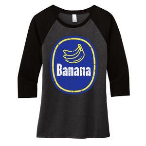 Banana Sticker Funny Fruit Lazy Diy Easy Halloween Costume Women's Tri-Blend 3/4-Sleeve Raglan Shirt