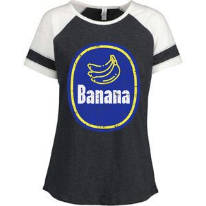 Banana Sticker Funny Fruit Lazy Diy Easy Halloween Costume Enza Ladies Jersey Colorblock Tee