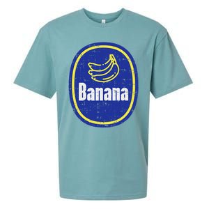 Banana Sticker Funny Fruit Lazy Diy Easy Halloween Costume Sueded Cloud Jersey T-Shirt