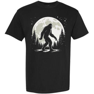 Bigfoot Sasquatch Full Moon Forest Graphic Funny Big Foot Garment-Dyed Heavyweight T-Shirt