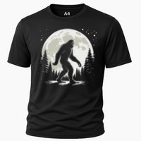Bigfoot Sasquatch Full Moon Forest Graphic Funny Big Foot Cooling Performance Crew T-Shirt