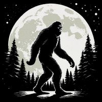 Bigfoot Sasquatch Full Moon Forest Graphic Funny Big Foot Cooling Performance Crew T-Shirt