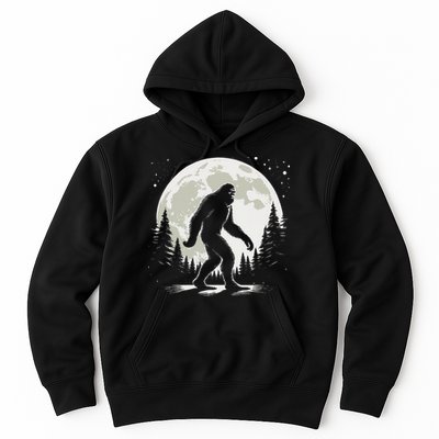 Bigfoot Sasquatch Full Moon Forest Graphic Funny Big Foot Hoodie